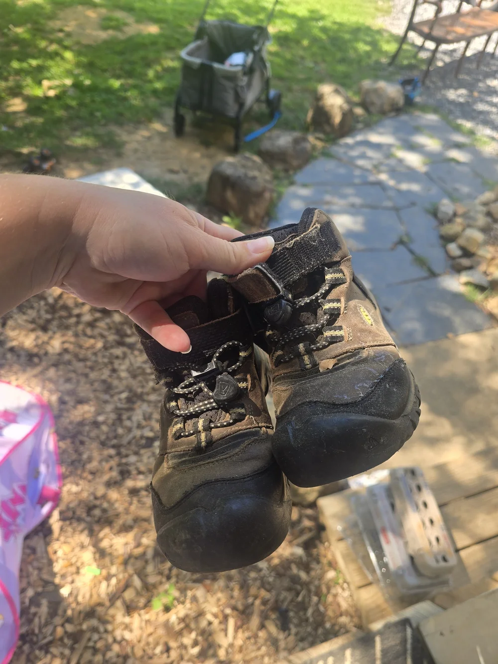 Kids Brown and Black Outdoor Hiking Boots - KEEN